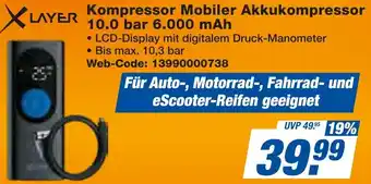 expert Techno Land ✗LAYER Kompressor Mobiler Akkukompressor 10.0 bar 6.000 mAh Angebot