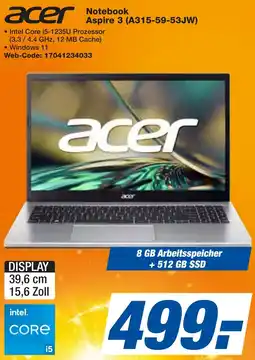 expert Techno Land acer Notebook Aspire 3 (A315-59-53JW) Angebot