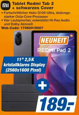 expert Techno Land Tablet Redmi Tab 2 + schwarzes Cover Angebot