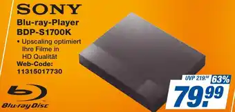 expert Techno Land SONY Blu-ray-Player BDP-S1700K Angebot