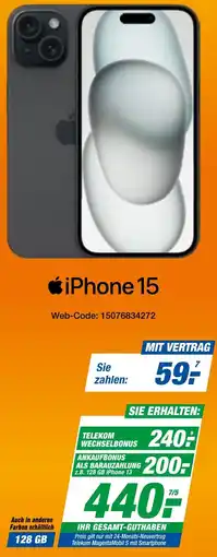 expert Techno Land Apple iPhone 15 Angebot