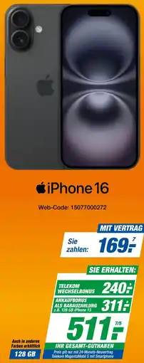 expert Techno Land Apple iPhone 16 Angebot