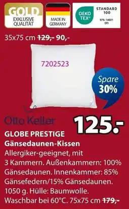 Jysk Otto Keller GLOBE PRESTIGE Gänsedaunen-Kissen Angebot