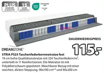 Jysk DREAMZONE STRIA PS25 Taschenfederkernmatratze fest Angebot