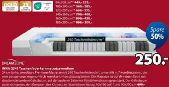 Jysk DREAMZONE INNA GS41 Taschenfederkernmatratze medium Angebot