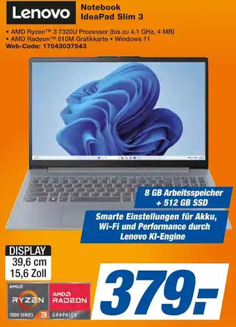 Expert Lenovo Notebook IdeaPad Slim 3 Angebot
