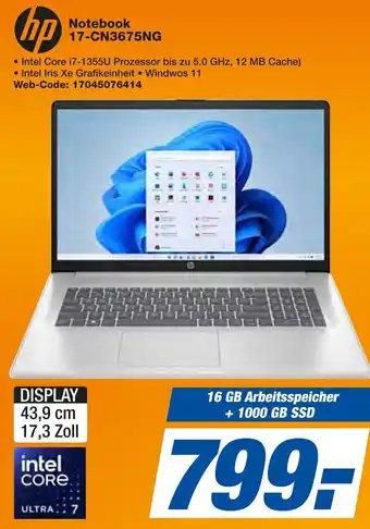 Expert hp Notebook 17-CN3675NG Angebot