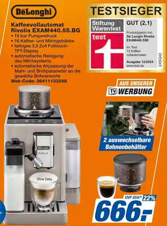 Expert DeLonghi Kaffeevollautomat Rivelia EXAM440.55.BG Angebot
