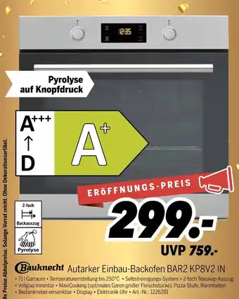 MEDIMAX Bauknecht autarker einbau-backofen bar2 kp8v2 in Angebot