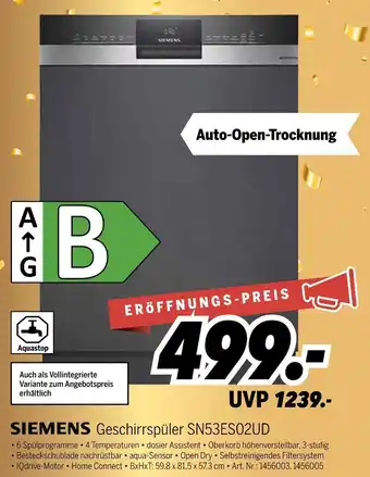 MEDIMAX Siemens geschirrspüler sn53es02ud Angebot