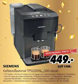 MEDIMAX Siemens kaffeevollautomat tp511d09 eq500 classic Angebot