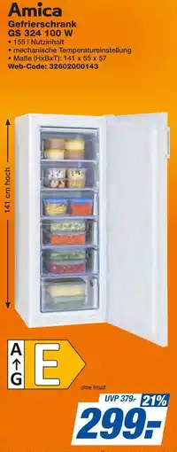 Expert Amica Gefrierschrank GS 324 100 W Angebot