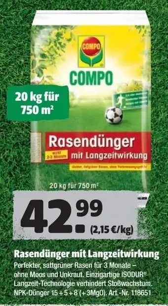 Hagebau Rasendünger mit Langzeitwirkung Angebot