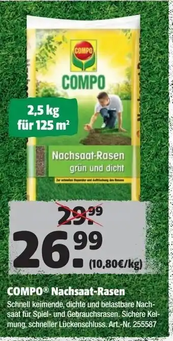 Hagebau Compo Nachsaat Rasen 2,5kg Angebot