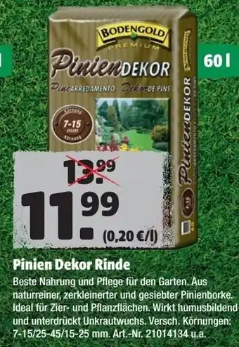 Hagebau Pinien Dekor Rinde 60L Angebot