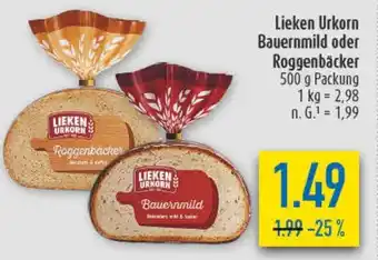 diska Lieken Urkorn Bauernmild oder Roggenbäcker Angebot