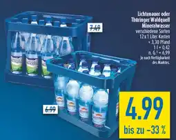 diska Lichtenauer oder Thüringer Waldquell Mineralwasser Angebot