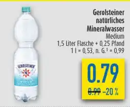 diska Gerolsteiner natürliches Mineralwasser Medium Angebot