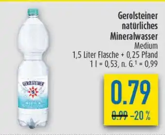 diska Gerolsteiner natürliches Mineralwasser Medium Angebot