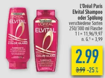 diska L'Oréal Paris Elvital Shampoo oder Spülung Angebot