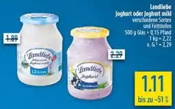 diska Landliebe Joghurt oder Joghurt mild Angebot