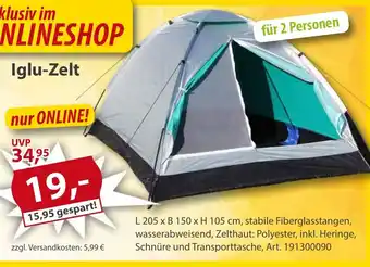 Sonderpreis Baumarkt Iglu-Zelt für 2 Personen Angebot