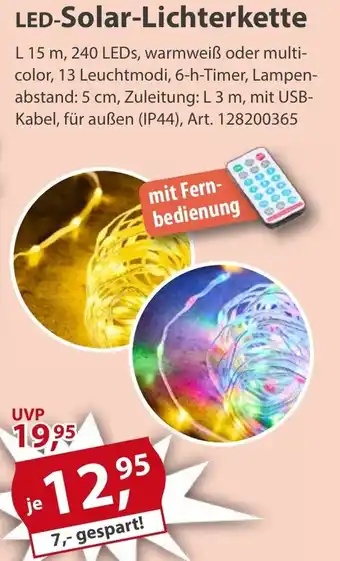 Sonderpreis Baumarkt LED-Solar-Lichterkette Angebot