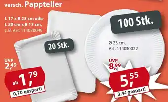 Sonderpreis Baumarkt versch. Pappteller Angebot