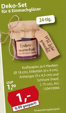 Sonderpreis Baumarkt Deko-Set für 6 Einmachgläser Angebot