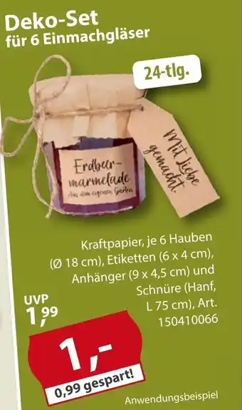 Sonderpreis Baumarkt Deko-Set für 6 Einmachgläser Angebot