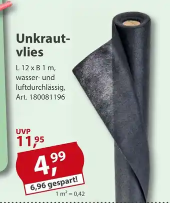 Sonderpreis Baumarkt Unkrautvlies Angebot