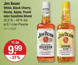 V Markt Jim Beam White, Black Cherry, Honey, Apple, Peach oder Sunshine Blend Angebot