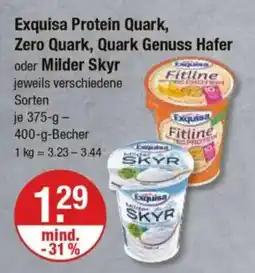 V Markt Exquisa Protein Quark, Zero Quark, Quark Genuss Hafer oder Milder Skyr Angebot