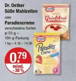 V Markt Dr. Oetker Süße Mahlzeiten oder Paradiescreme Angebot