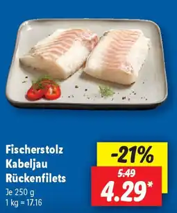 Lidl Fischerstolz Kabeljau Rückenfilets Angebot