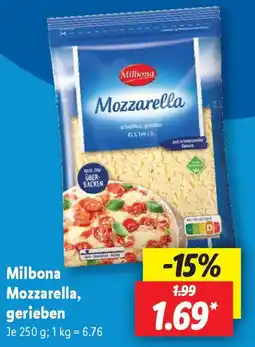 Lidl Milbona Mozzarella, gerieben Angebot