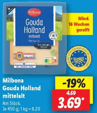 Lidl Milbona Gouda Holland mittelalt Angebot