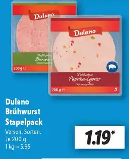 Lidl Dulano Brühwurst Stapelpack Angebot
