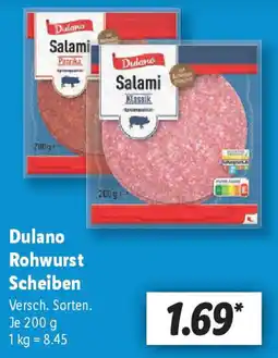 Lidl Dulano Rohwurst Scheiben Angebot