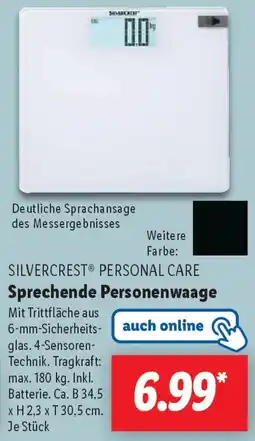 Lidl SILVERCREST PERSONAL CARE Sprechende Personenwaage Angebot