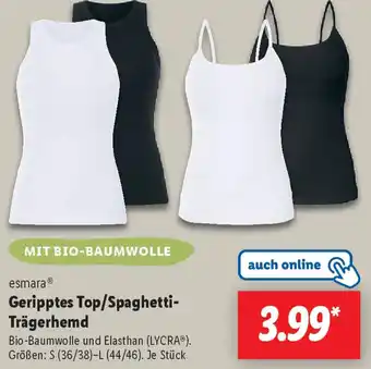 Lidl esmara Geripptes Top/Spaghetti Trägerhemd Angebot