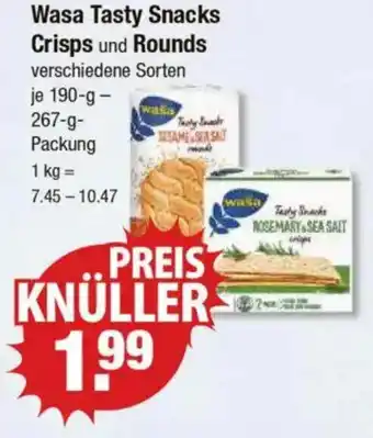 V Markt Wasa Tasty Snacks Crisps und Rounds Angebot