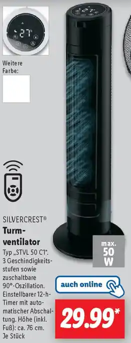 Lidl SILVERCREST Turmventilator Angebot