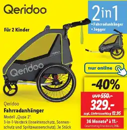 Lidl Qeridoo Fahrradanhänger Angebot