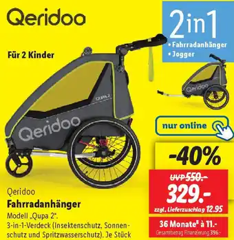 Lidl Qeridoo Fahrradanhänger Angebot