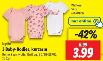 Lidl lupilu 3 Baby-Bodies, kurzarm Angebot