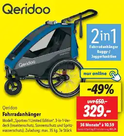 Lidl Qeridoo Fahrradanhänger Angebot