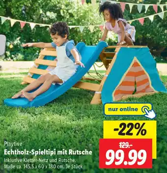 Lidl Playtive Echtholz-Spieltipi mit Rutsche Angebot