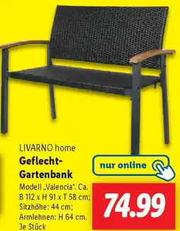 Lidl LIVARNO home Geflecht Gartenbank Angebot