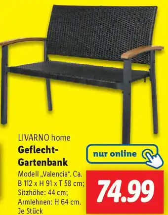 Lidl LIVARNO home Geflecht Gartenbank Angebot